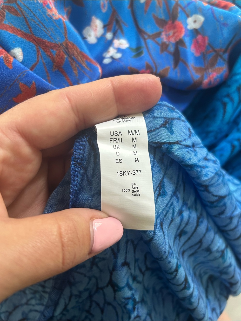 GOTTEX Silk Blue Multicolor Maxi cover up/dress with Floral & Feather Motif - Picture 12 of 12